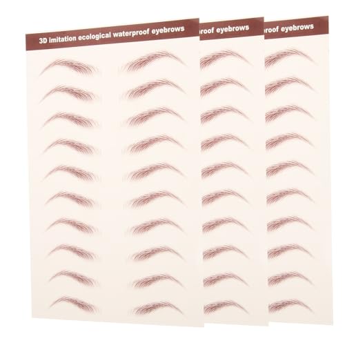 VICASKY 3blätter Augenbrauenaufkleber Braun Transfer-aufkleber Für Augenbrauen Abziehen Und Formen Kostüm-augenbrauen Haartähnliches Design Einfach Anzuwenden Hautverträglich Und von VICASKY