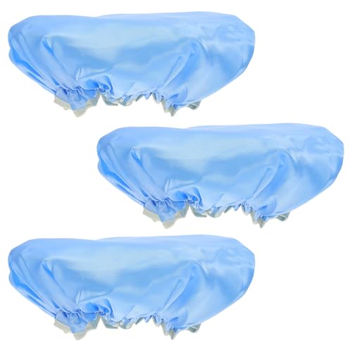 VICASKY 3 STÜCKE Doppellagige Wasserdichte Duschhauben Peva Badekappen Dicke Elastische Shower Caps für Damen und Mädchen Wiederverwendbar Strapazierfähig und Wasserabweisend für Zuhause von VICASKY