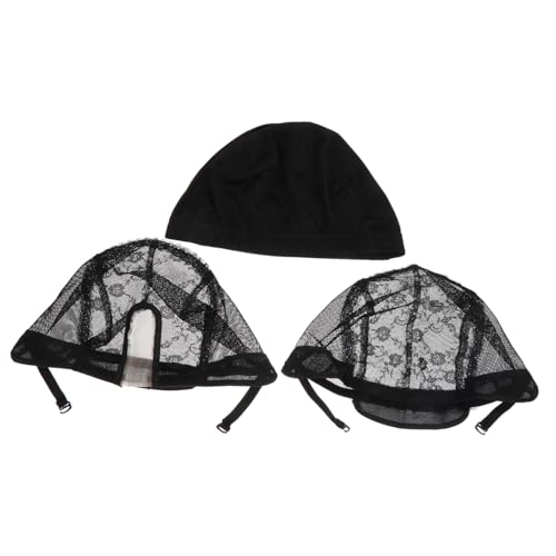 VICASKY 3 STÜCKE Teiliges Elastisches Haarnetz Förmig Atmungsaktiv Leichtes Stirnband Haarkappen für Damen Herren zur Sicheren Perückenfixierung und von VICASKY