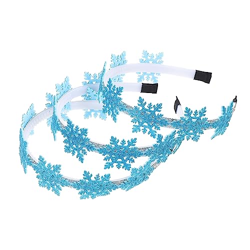 VICASKY 3 STÜCKE Weihnachts Haarreif Schneeflocke Haarband Festlicher Haarschmuck für Mädchen Leicht Komfortabel Strapazierfähig für Xmas Party und Feiertage von VICASKY
