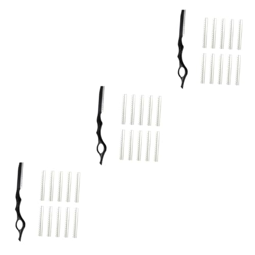 VICASKY 3 Sätze Dünnes Messer Haarstyling-rasierer Haarschnitt Rasierer Haarschneiderasierer Haarschnitt-set Für Zu Hause Black Rostfreier Stahl von VICASKY