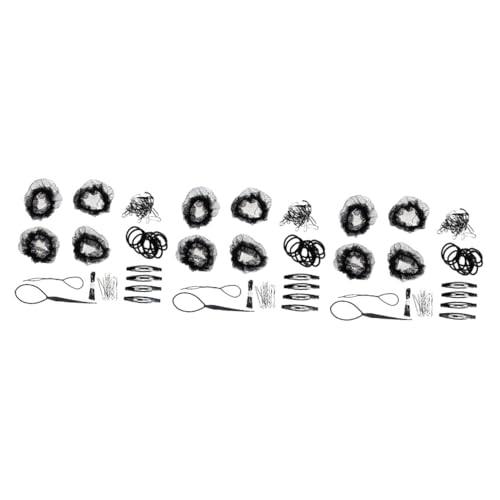 VICASKY 3 Sätze Elastische Unsichtbare Haarnetze für Damen und Mädchen Feines Netz Große für Ballett-dutt Tanzfrisuren Leichtes Schwarzes Haarschmuck- für Saubere Hochsteckfrisuren von VICASKY