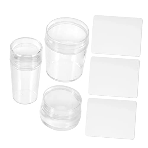 VICASKY 3 Sätze Teiliges Set Wiederverwendbarer Nagelstempel für Maniküre Diy Nagelkunst Stempel mit Schaber Griff für Kreative Nageldesigns von VICASKY