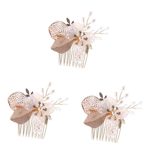 VICASKY 3 Stck. Braut Haarkamm Einsteckkamm mit Perlen und Strass Elegant Haarschmuck für Frauen Hochzeit Party Schmuck von VICASKY