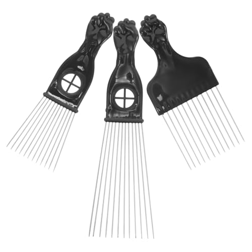VICASKY 3 Stck. Dekorativer Kamm Frisierkamm Haarstyling -werkzeuge Entwirrer Haarpickel Für Schwarze Männer Klein Haarstylingzubehör Neckender Kamm Borste Lockig Flechten Metall von VICASKY