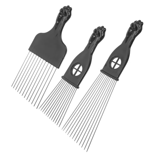 VICASKY 3 Stck. Kamm Männer Entwirrer Neckisch Haarschwanz-werkzeuge Styling Lockig Klein Haar Pflücken Flechten Herren Borste Bußgeld Tragbare Haarnadel Afro-haarpickel Metall von VICASKY