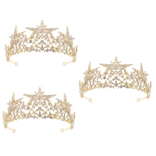 VICASKY 3 Stck. Kristallbesetztes Alloy Crown Headband für Damen Eleganter Haarreif mit Funkelndem Sternen Design als Haarschmuck für Hochzeit Party und Festliche Anlässe Leicht und VICASKY 3 Stck. Kristallbesetztes Alloy Crown Headband für Damen Eleganter Haarreif mit Funkelndem Sternen Design als Haarschmuck für Hochzeit Party und Festliche Anlässe Leicht und von VICASKY