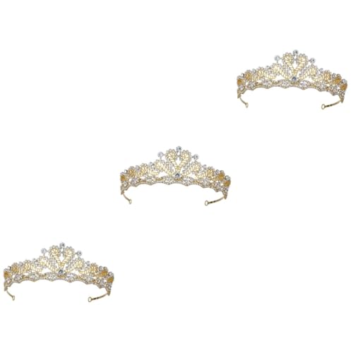 VICASKY 3 Stck. Retro Große Haarspange aus Legierung mit Funkelnden Strasssteinen Goldfarbener Haarschmuck für Frauen Verstellbar Elegant für Hochzeit Party und Verlobung von VICASKY
