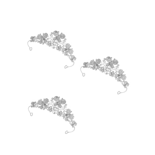 VICASKY 3 Stck. Silberne Tiara Brautschmuck mit Strass Damen Krone für Hochzeit Verlobung und Party Leichter Bridal Hair Accessory Prinzessinnen Kopfschmuck von VICASKY