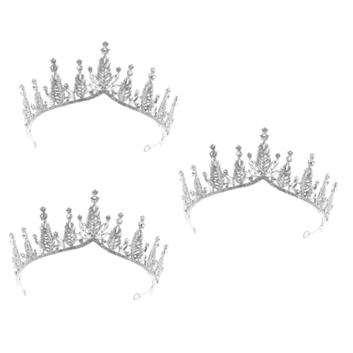 VICASKY 3 Stck. Tiara Kristallkrone Braut Krone Diadem Stirnband Festlicher Kopfschmuck für Braut und Hochzeit Feier von VICASKY
