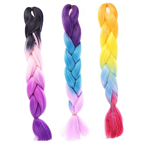 VICASKY 3 Stück Afrikanische Dreadlocks Pads Pferdeschwanz Haarverlängerung Echthaar Verlängerungshalter Rack Häkel Tressen Häkelnadeln Für Gefärbtes Haar Schmutziger Zopf von VICASKY