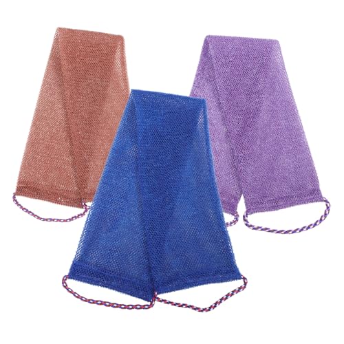 VICASKY 3 Stück Badetuch-set Körperwäscher Körperpeeling Peeling-rückenwäscher Handtücher Zurück Mesh-rückenschrubber Handtuch Körperbürste Schleifmittel Badewäsche Nylon von VICASKY