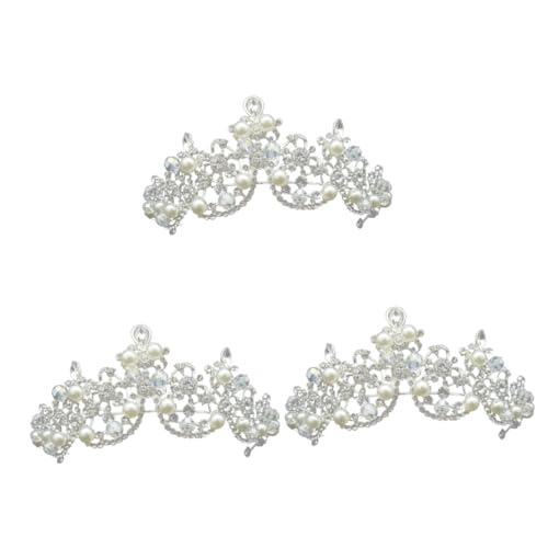 VICASKY 3 Stück Barock Braut Haarkrone mit Strass Perlen Leichtes Handgefertigtes Stirnband für Frauen und Mädchen Eleganter Hochzeitskopfschmuck für Fest Verlobung Geschenkidee von VICASKY