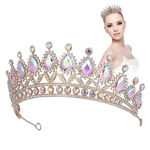 VICASKY 3 Stück Barock Strass Tiara Krone Damen Hochzeit Braut Geburtstagskrone mit Zinklegierung und Funkelnden Kristallen Flexibler Haarschmuck für Festliche Anlässe und Brautmode von VICASKY