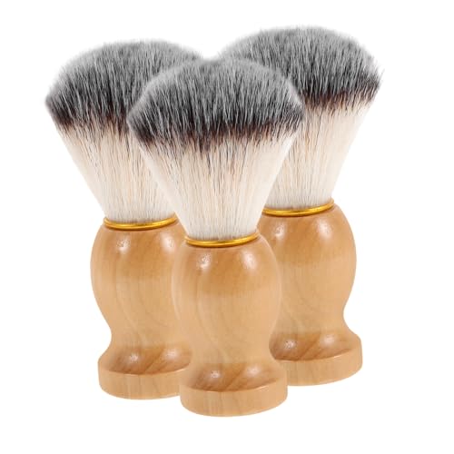 VICASKY 3stücke Rasierpinsel Für Männer Mit Weichen Borsten Bartbürste Zur Gesichtsreinigung Haarbürste Aus Massivholzgriff Für Tägliche Bartpflege von VICASKY