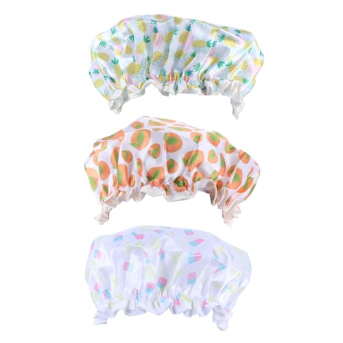 VICASKY 3 Stück Bedruckte Duschhaube Bade Haarhaube Wasserdichte Kinderhüte Für Frauen Spa Dusch Haarhauben Haarpflegehaube Elastische Duschhaube Mädchen Duschhauben Badehaube von VICASKY