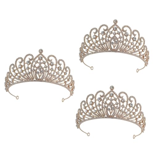 VICASKY 3 Stück Braut Tiara mit Funkelnden Strasssteinen Barock Design Gold Weiß Hochzeit Kopfschmuck Festlich für Braut Party Fotoshooting Langlebiges Metalllegierung Diadem VICASKY 3 Stück Braut Tiara mit Funkelnden Strasssteinen Barock Design Gold Weiß Hochzeit Kopfschmuck Festlich für Braut Party Fotoshooting Langlebiges Metalllegierung Diadem von VICASKY
