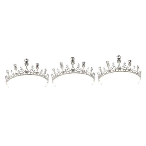 VICASKY 3 Stück Braut Tiara mit Funkelnden Strasssteinen Haarspange für Damen Geeignet für Hochzeit Geburtstag Abschlussball Party und Festliche Anlässe von VICASKY