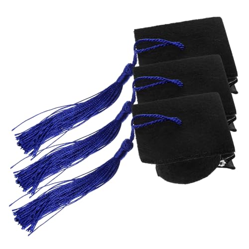 VICASKY 3stücke Teiliges Mini Doktorhut Haarklammern Blau Lustige Quaste Haarspangen Für Abschlussfeiern Und Partys Geeignet Für Erwachsene Und Junge Mädchen Perfektes von VICASKY
