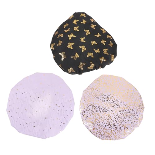 VICASKY 3stücke Badekappen Für Damen Wiederverwendbar Haarhaube Große Duschhauben Für Frauen Duschhüte Bad Sauna Kappen von VICASKY