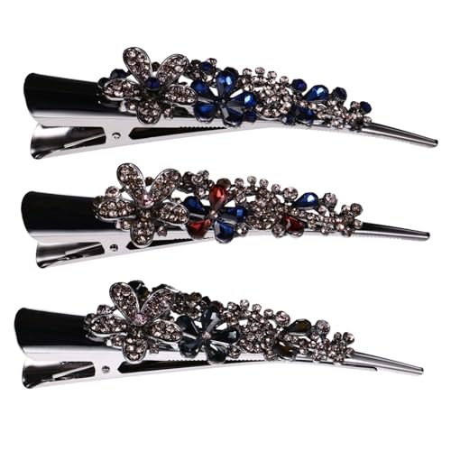 VICASKY 3 Stück Große Vintage Strass Haarspangen mit Alligator clip Design Glänzende Haarnadeln für Frauen Modische Haaraccessoires für Hochzeit Party und Festliche Anlässe von VICASKY