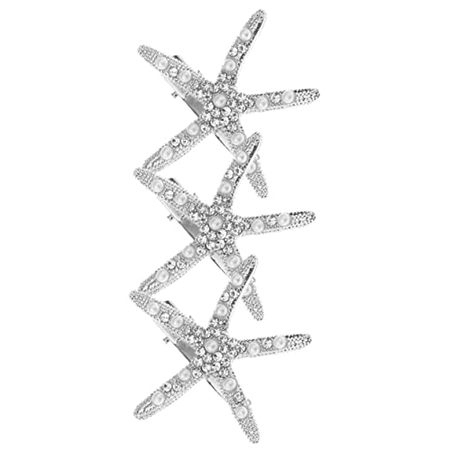 VICASKY 3 Stück Haarklammern mit Strass und Perlen Silberfarbene Braut Haarspangen Funkelnde Haar Accessoires für Mädchen Rutschfeste Bridal Headpieces für Hochzeit und Festliche Anlässe von VICASKY