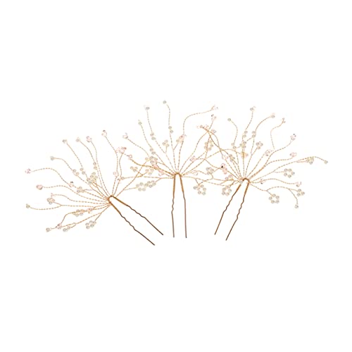 VICASKY 3stücke Perlen Haarstäbe U-form Haarnadeln Für Hochzeit Abendveranstaltung Party Tanz Frauen Mädchen Damen Haarschmuck Mit Perlen Haargabeln Haarstäben von VICASKY