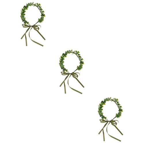 VICASKY 3 Stück Hawaii Haarband mit Realistischen Blättern Verstellbar für Sicheren Sitz Grüne Party Haardekoration für Frauen und Mädchen für Hochzeiten Festivals und Sommerfeiern von VICASKY