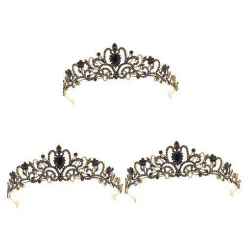 VICASKY 3 Stück Hochwertige Hochzeit Tiara mit Funkelnden Strasssteinen Leichte Damen Krone aus Robustem Legierungs Material Kopfstück für Braut Geburtstag Party und Festliche Anlässe von VICASKY