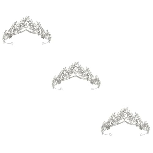 VICASKY 3 Stück Hochzeit Haarschmuck Braut Krone Stirnband mit Strass Blättern Headpiece für Brautjungfern und Festliche Anlässe von VICASKY