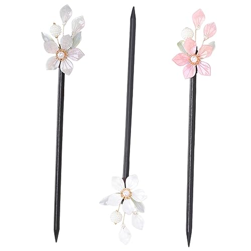 VICASKY 3stücke Holzhaarstäbchen Chinesischer Haarstab Für Frauen Haarstäbchen Aus Holz Für Lange Haare Dekoratives Haaraccessoire Für Dutt Baumelnde Haarnadel von VICASKY