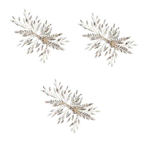 VICASKY 3 Stück Lange Silberne Haarspange mit Kristallbesatz Funkelnder Brautschmuck für Hochzeit Party Geburtstag und Festliche Anlässe Stilvoller Haarschmuck für Damen von VICASKY