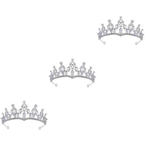 VICASKY 3 Stück Luxuriöse Strasskrone für Damen Funkelndes Braut Tiara Diadem Krone mit Stabiler Geeignet für Braut Geburtstagsfeier und Partys von VICASKY