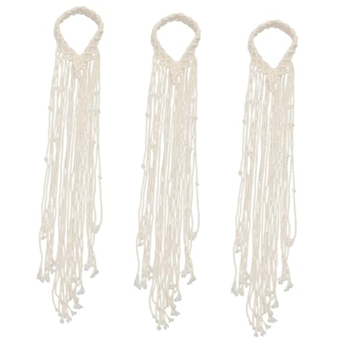 VICASKY 3 Stück Macrame Haarband Boho Stirnband Damen Braut Haarschmuck Hochzeit Handgefertigt mit Quaste Stilvolles Vielseitiges Haarschmuck Accessoire für Hochzeitsfeiern und Festliche von VICASKY