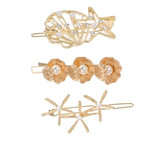 VICASKY 3 Stück Metall Haarnadeln mit Perlen Haarschmuck Accessoires für Damen Hollow Haarclips für Stylisch und Langlebig von VICASKY