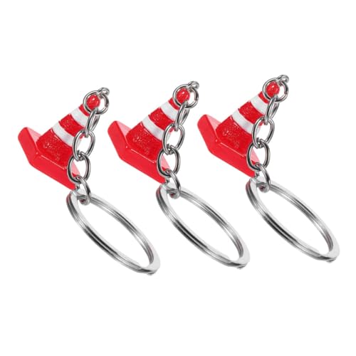 VICASKY 3 Stück Mini Verkehrskegel Schlüsselanhänger Kreative Legierung Anhänger für Handtasche und Rucksack Praktischer Schlüsselhalter Modisches für Party und Alltag von VICASKY