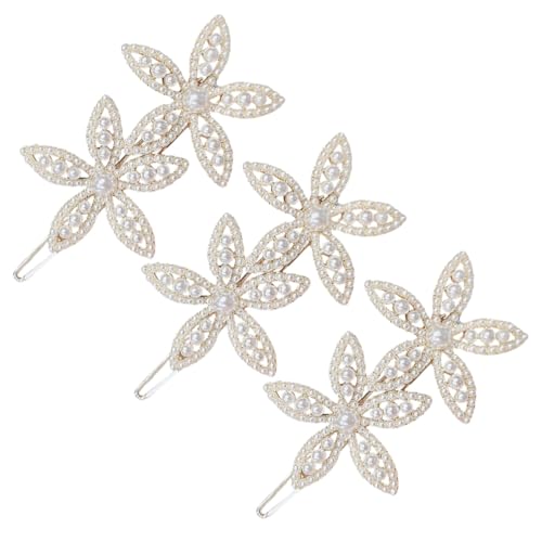 VICASKY 3 Stück Perlen Blumen Haarnadel Haarclips für Mädchen Hochzeitsaccessoires Party Alltag mit Eleganten Designs von VICASKY