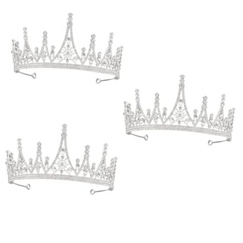 VICASKY 3 Stück Rhinestone Braut Krone Halbkreis Form Haarschmuck Silber Eleganter Bridal Crown für Hochzeit Geburtstag Party Modisches Accessoire für Damen und Mädchen von VICASKY