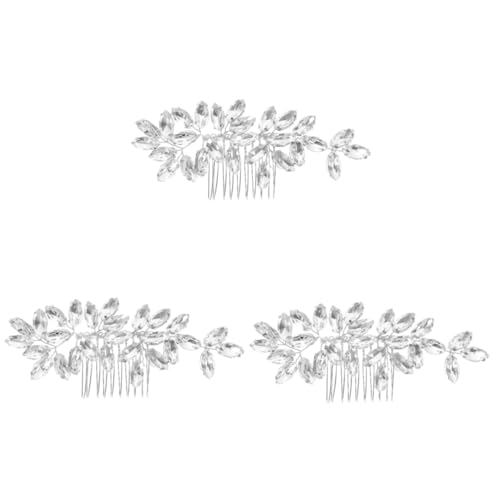 VICASKY 3 Stück Rhinestone Haarkamm Braut Hochzeit Haaraccessoire Glänzend Metall Haarkamm für Brautjungfern Party Schmuck von VICASKY