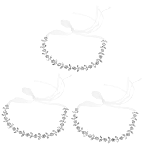 VICASKY 3 Stück Rhinestone Haarschmuck Braut Haarband Silber Glitzerndes Stirnband Damen Hochzeit Party Festlicher Kopfschmuck für Brautjungfern und Teenager Mädchen von VICASKY