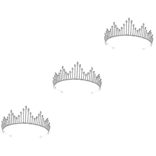 VICASKY 3 Stück Rhinestone Tiara Brautkrone mit Funkelnden Kristallen Leichtes Diadem für Mädchen Eleganter Haarschmuck für Hochzeit Party Fotografie und Festliche Anlässe von VICASKY