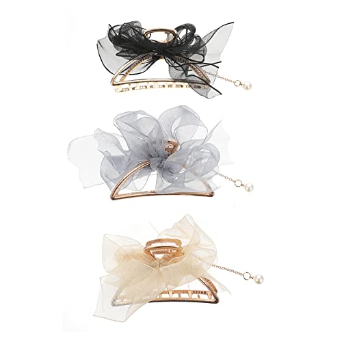 VICASKY 3stücke Teiliges Aus Stilvollen Haarklammern Mit Schleifen-design Große Metall-haarspangen Für Frauen Für Make-up Kochen Und Besondere Anlässe von VICASKY