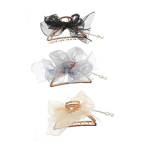 VICASKY 3 Stück Schleife Haarnadel haarschmuck haar spangen hairpin haarspangen klammer modische Haaraccessoires Haarspangen für dickes Haar Haarfangklemme Haarspangen für Frauen Metall von VICASKY