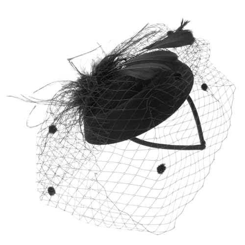 VICASKY 3 Stück Schwarzes Beret Haarschmuck mit Netzstoff Komfortables Braut Haarreif für Hochzeit Festival Party und Langlebiges Einfach zu Tragendes Accessoire von VICASKY