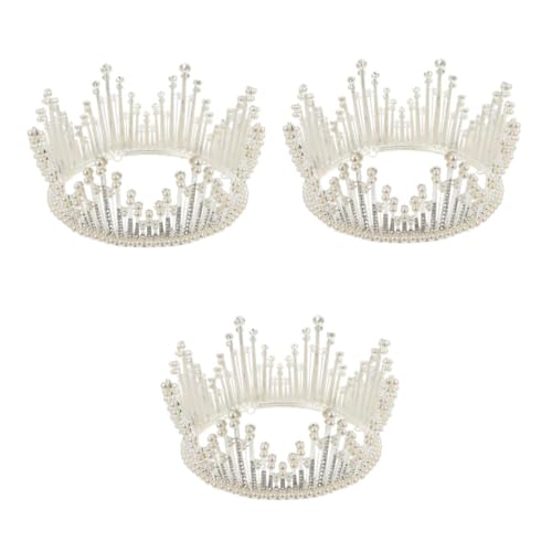VICASKY 3 Stück Silberne Brautkrone mit Barock Perlen Eleganter Haarschmuck für Frauen Modisches Headwear Accessoire Geeignet für Hochzeit Fotoshooting und Festliche Anlässe von VICASKY