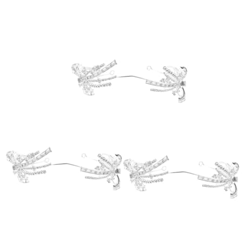 VICASKY 3 Stück Silberne Strasskrone Braut Haarreif mit Wassersteinen Eleganter Haarschmuck für Hochzeit Geburtstag und Party Leichtes Diadem für Frauen und Mädchen Dekorativer von VICASKY