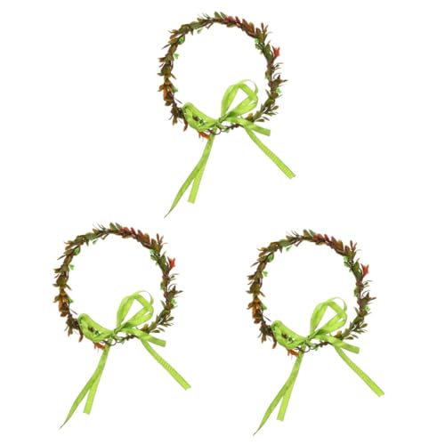 VICASKY 3 Stück Simulierter Haarreif Damen Blumenkranz Haarschmuck Hochzeit Braut Vintage Stirnband Leicht und Kreativ für Brautjungfern Party von VICASKY