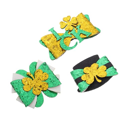VICASKY 3stücke Teiliges Glitzer Haarschmuck Für Patrick Day Grüner Shamrock Haarklammern Für Frauen Und Mädchen Feste Partys Und Täglicher Gebrauch von VICASKY