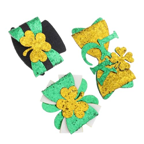 VICASKY 3stücke Grüne Haarspangen Mit Kleeblatt-motiv Und Glitzer-krokodilklemmen Kleine Schleifen Für Irische Festival-party Haar-accessoire Für Mädchen von VICASKY