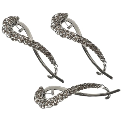 VICASKY 3 Stück Strass Haarspangen Französische Hochzeits Haarspangen Für Abschlussball Styling Haarspangen Haarspange Damen Haarspangen Ausgefallener Dutt Hochzeiten von VICASKY
